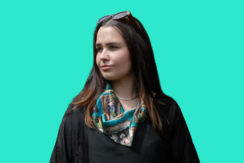 Turquoise 'I love Frida' Vintage Frames Scarf
