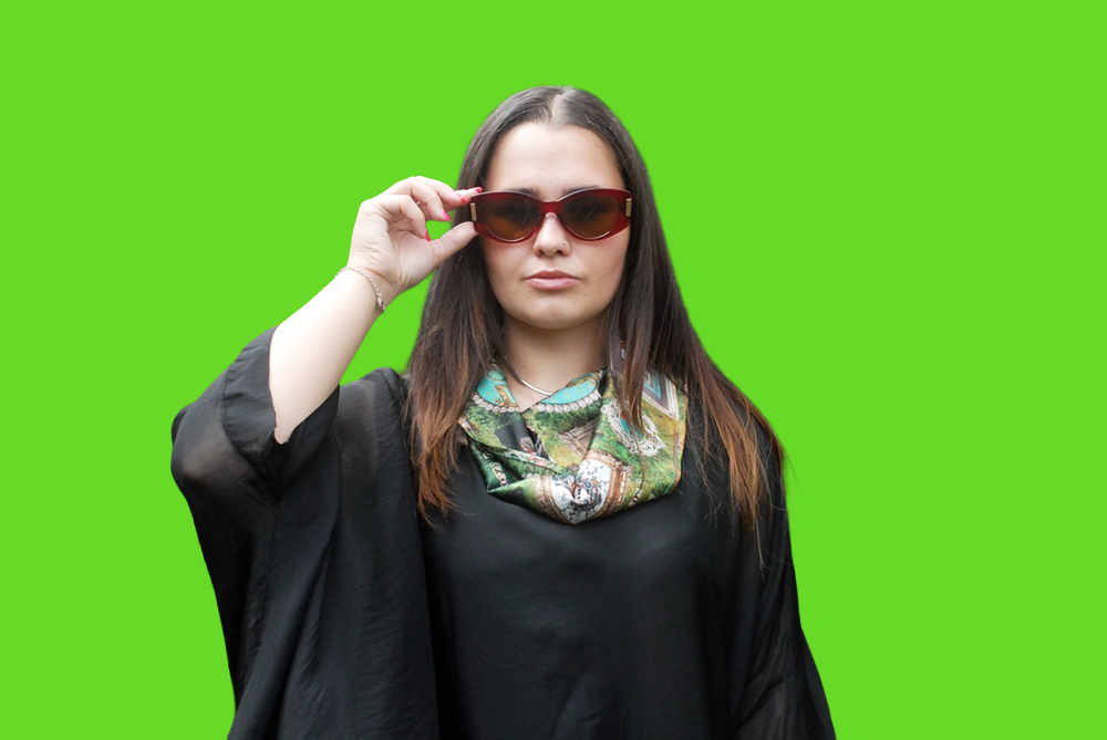 Emerald Green 'I love Frida' Vintage Frames Scarf
