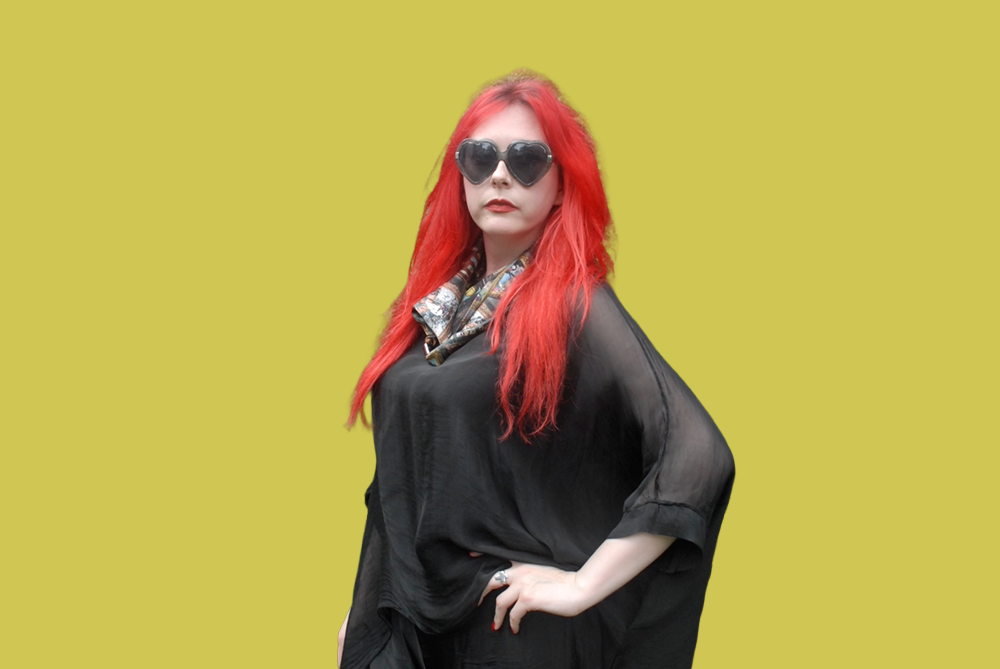 Black Silk Batwing Top