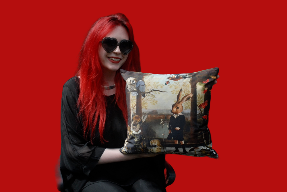 'A Day Out In The Woods' Velvet Cushion