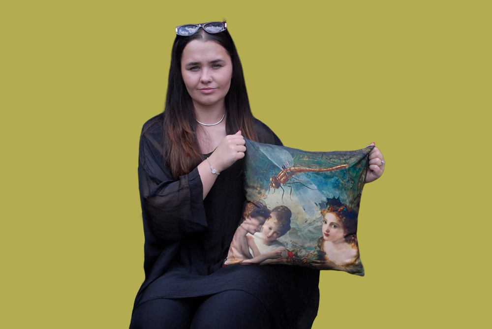 'Angels Whispering' Velvet Cushion