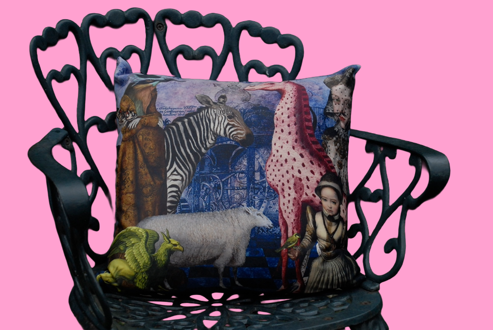 'The Vintage Zoo' Velvet Cushion