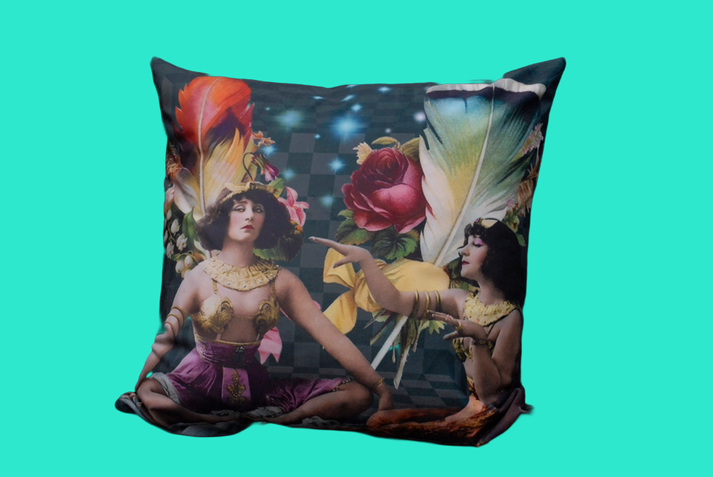 'The Yoga Girls' Velvet Cushion