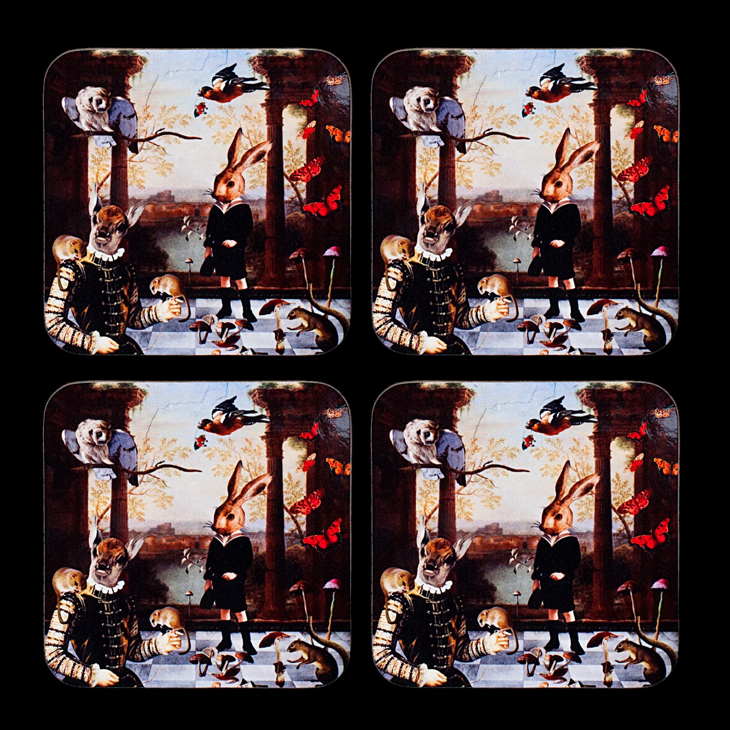 'A Day Out In The Woods' Set of 4 Coasters