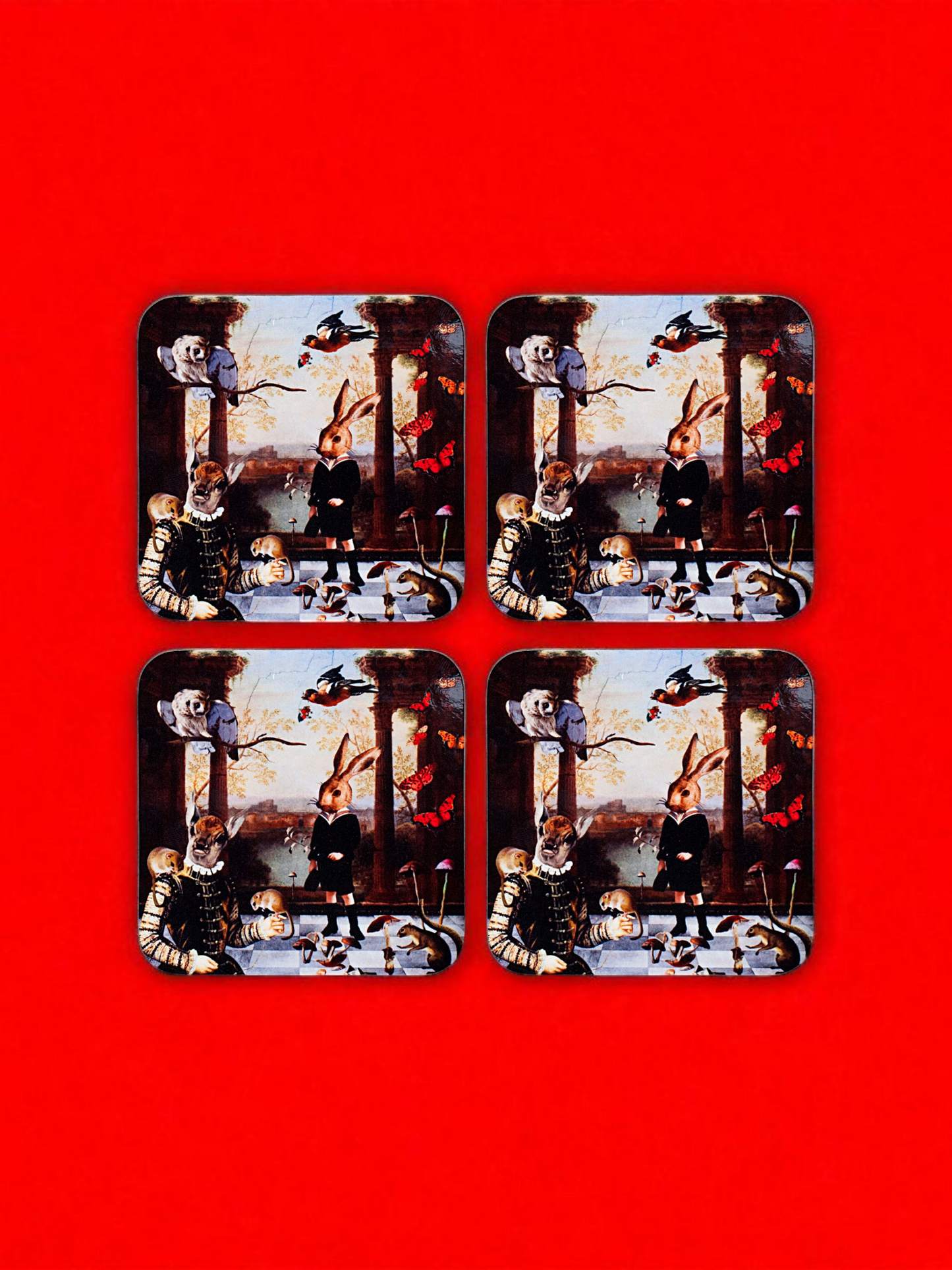 'A Day Out In The Woods' Set of 4 Coasters