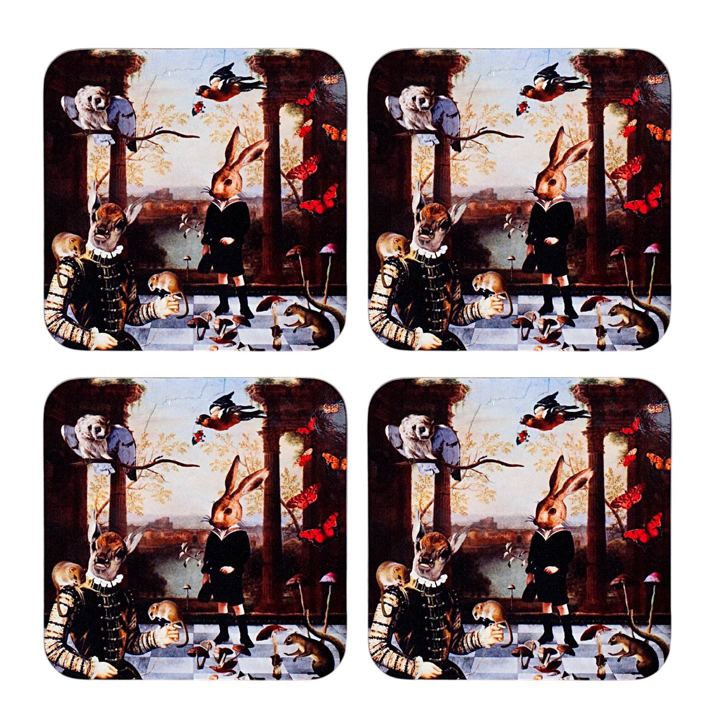 'A Day Out In The Woods' Set of 4 Coasters