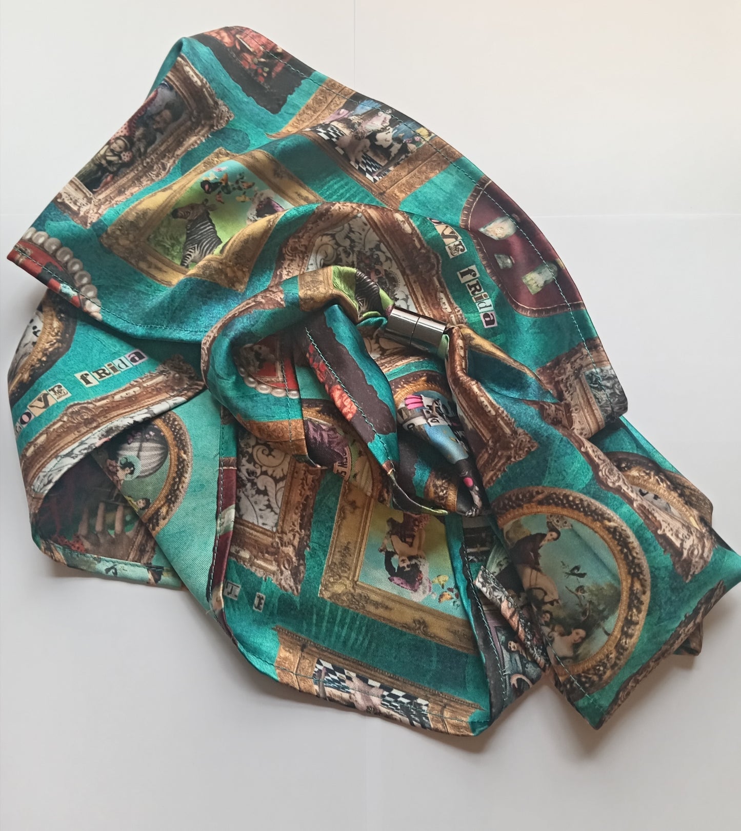 Turquoise 'I love Frida' Vintage Frames Scarf