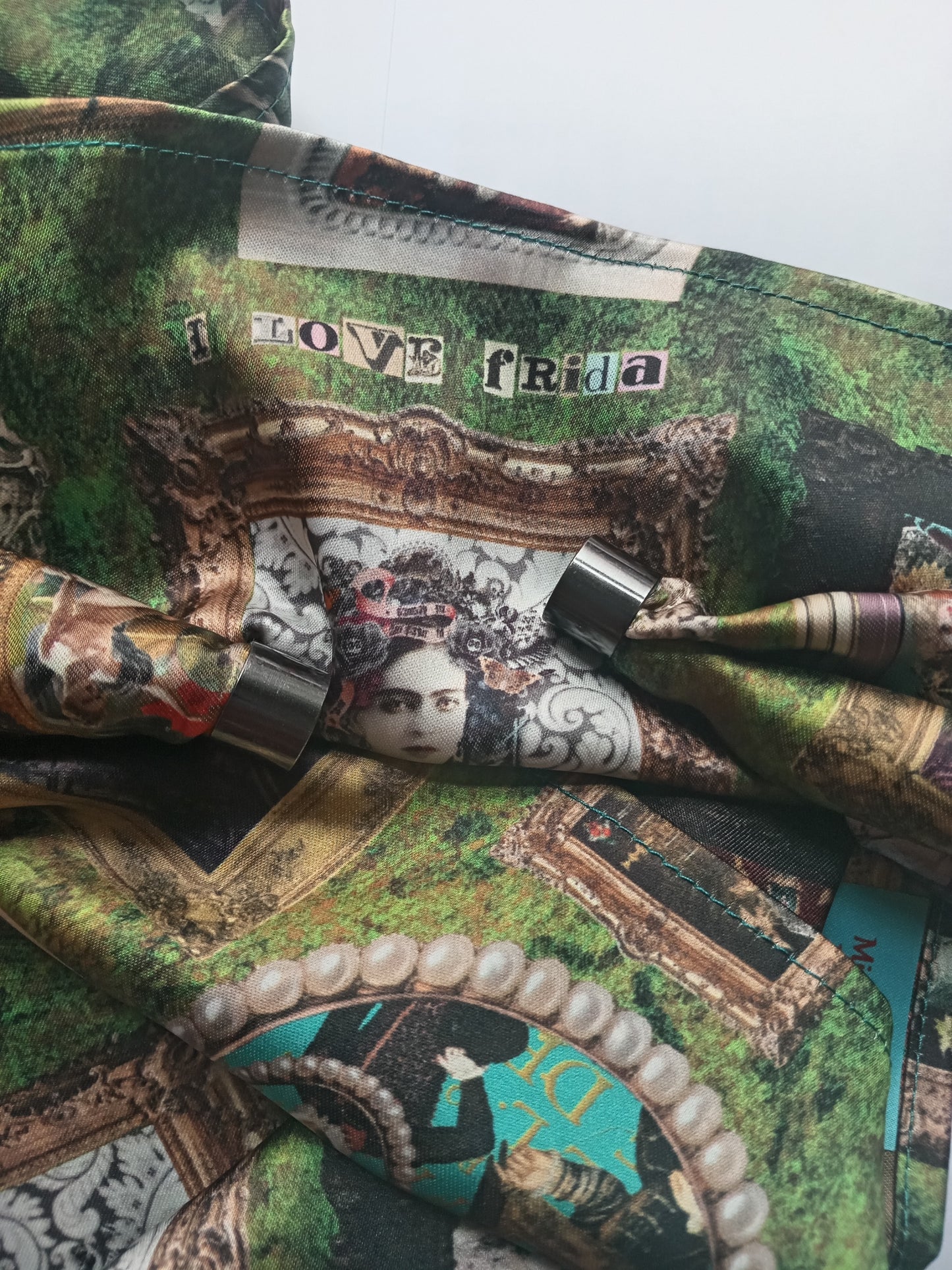 Emerald Green 'I love Frida' Vintage Frames Scarf
