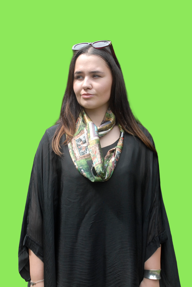 Emerald Green 'I love Frida' Vintage Frames Scarf