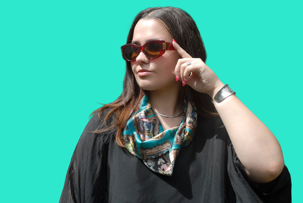 Turquoise 'I love Frida' Vintage Frames Scarf