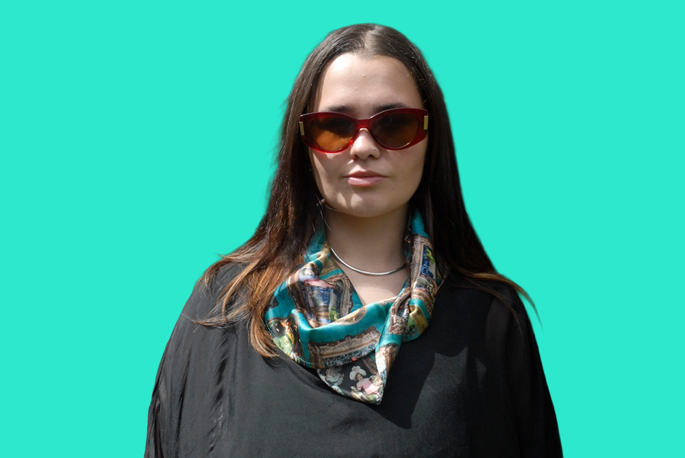 Turquoise 'I love Frida' Vintage Frames Scarf
