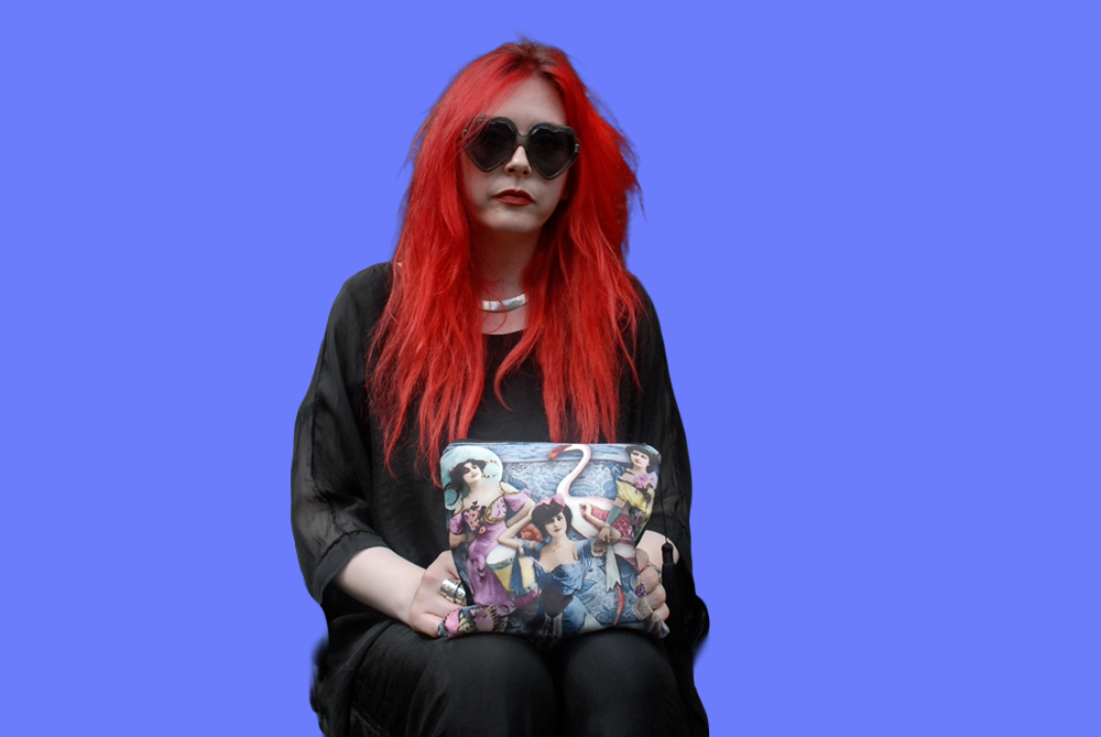 'The Circus is Coming' Velvet Clutch Bag with Black Satin Tassel