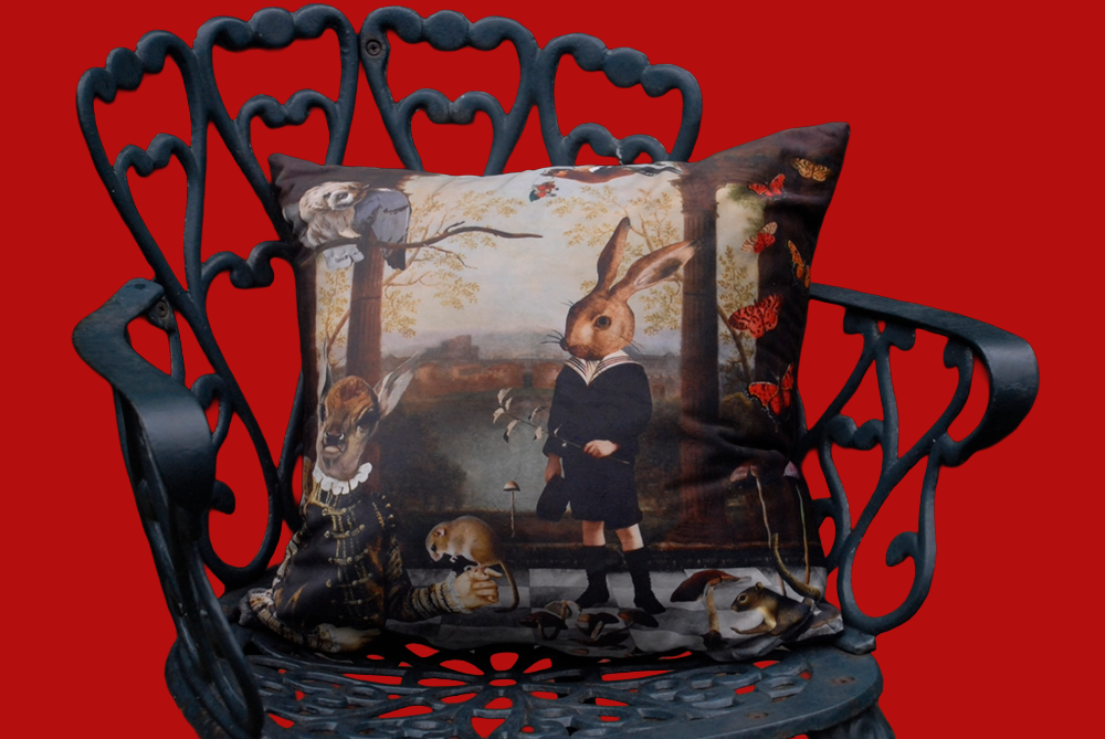 'A Day Out In The Woods' Velvet Cushion
