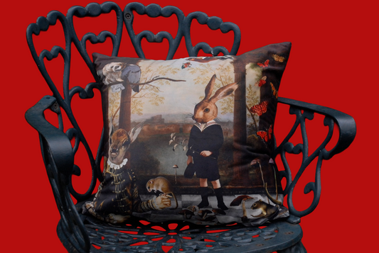 'A Day Out In The Woods' Velvet Cushion