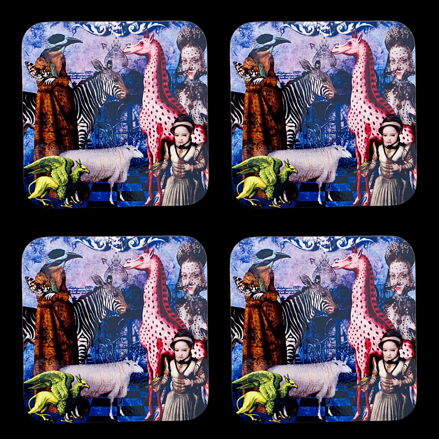 'The Vintage Zoo' Set of 4 Coasters