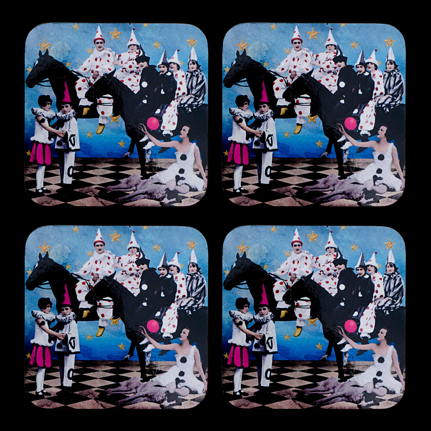 'Pierrot' Set of 4 Coasters