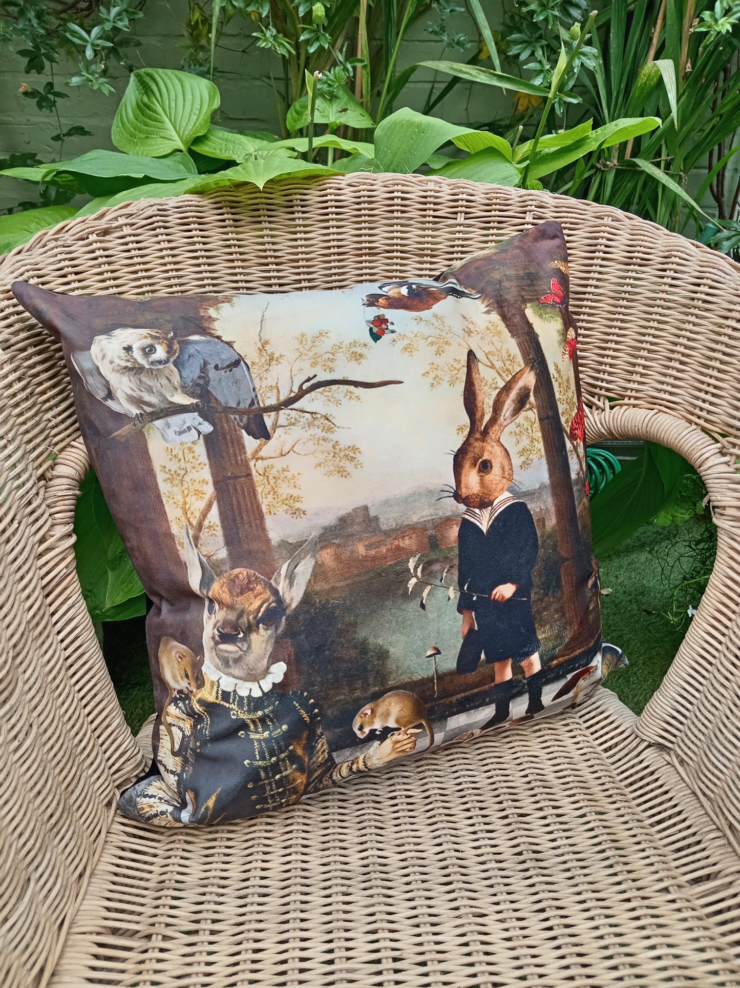 'A Day Out In The Woods' Velvet Cushion