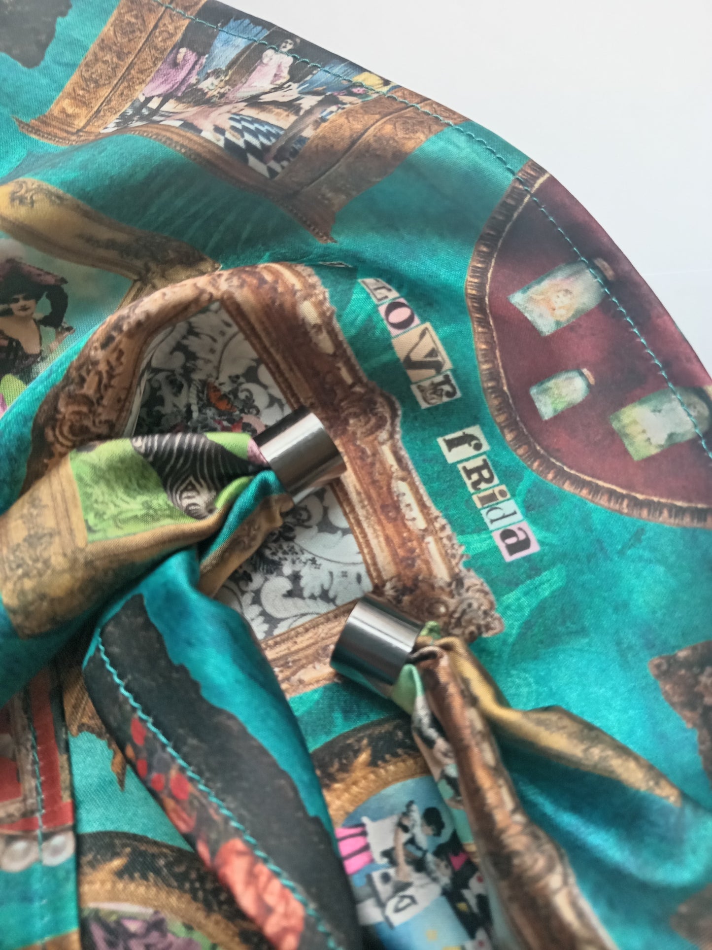 Turquoise 'I love Frida' Vintage Frames Scarf