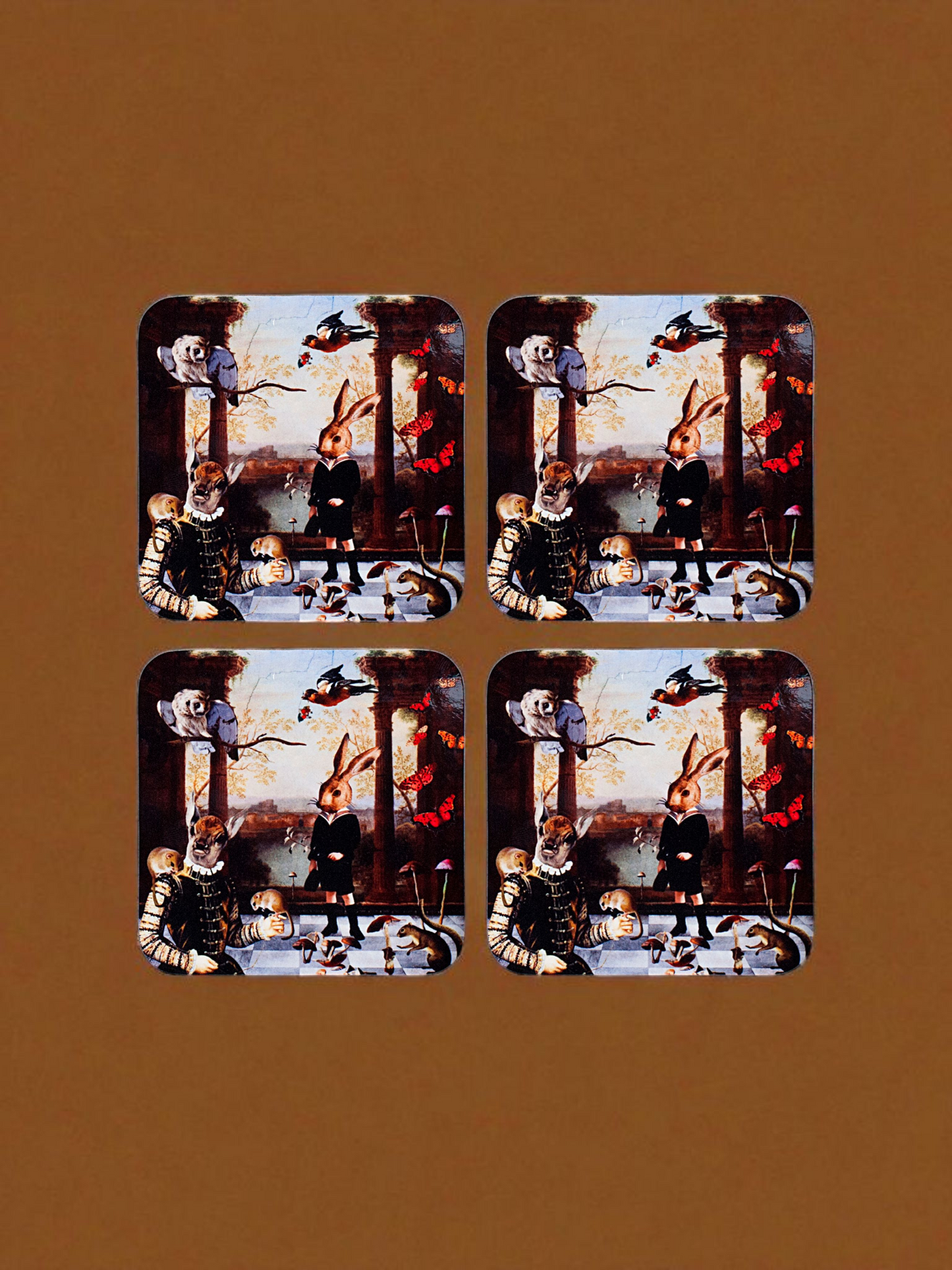 'A Day Out In The Woods' Set of 4 Coasters