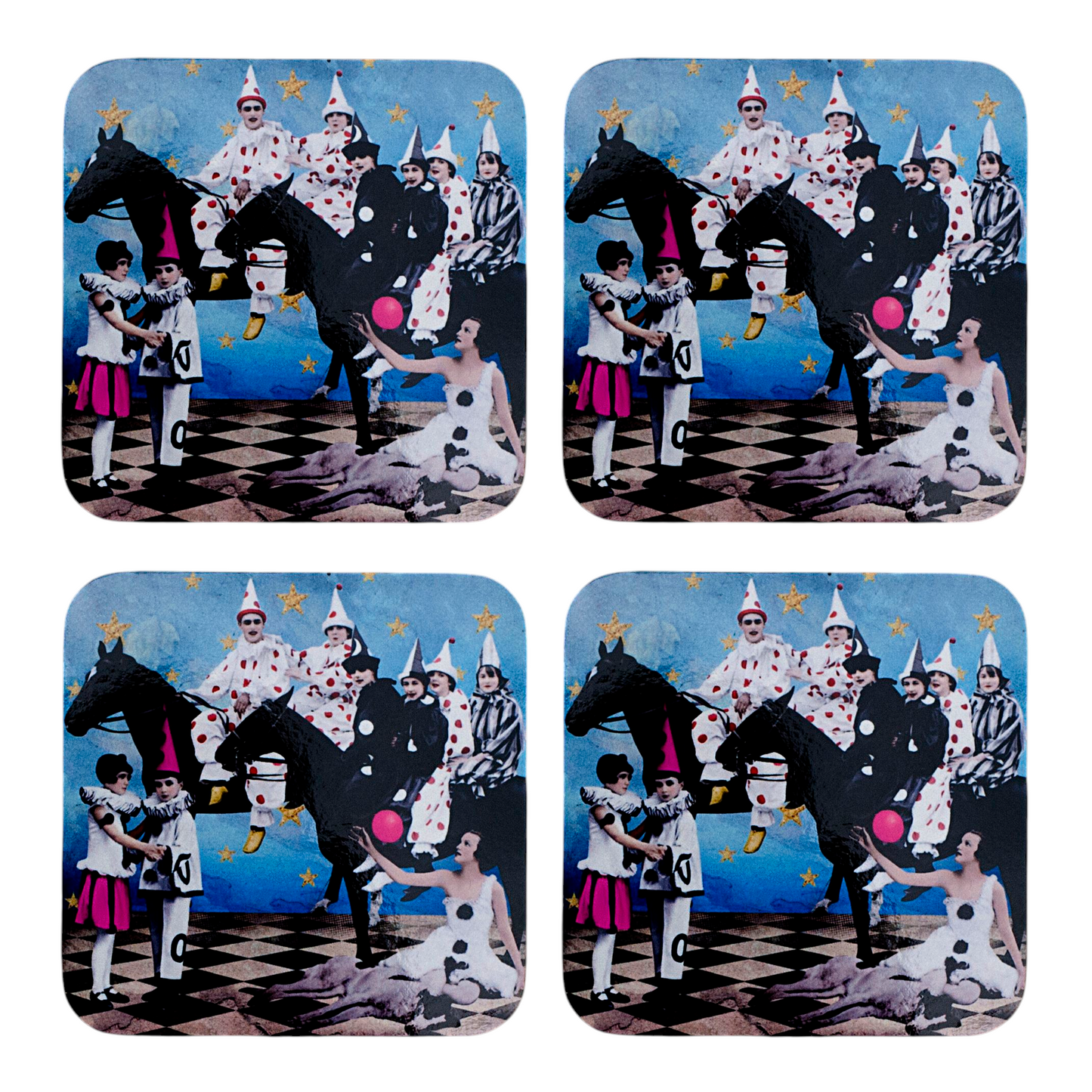 'Pierrot' Set of 4 Coasters