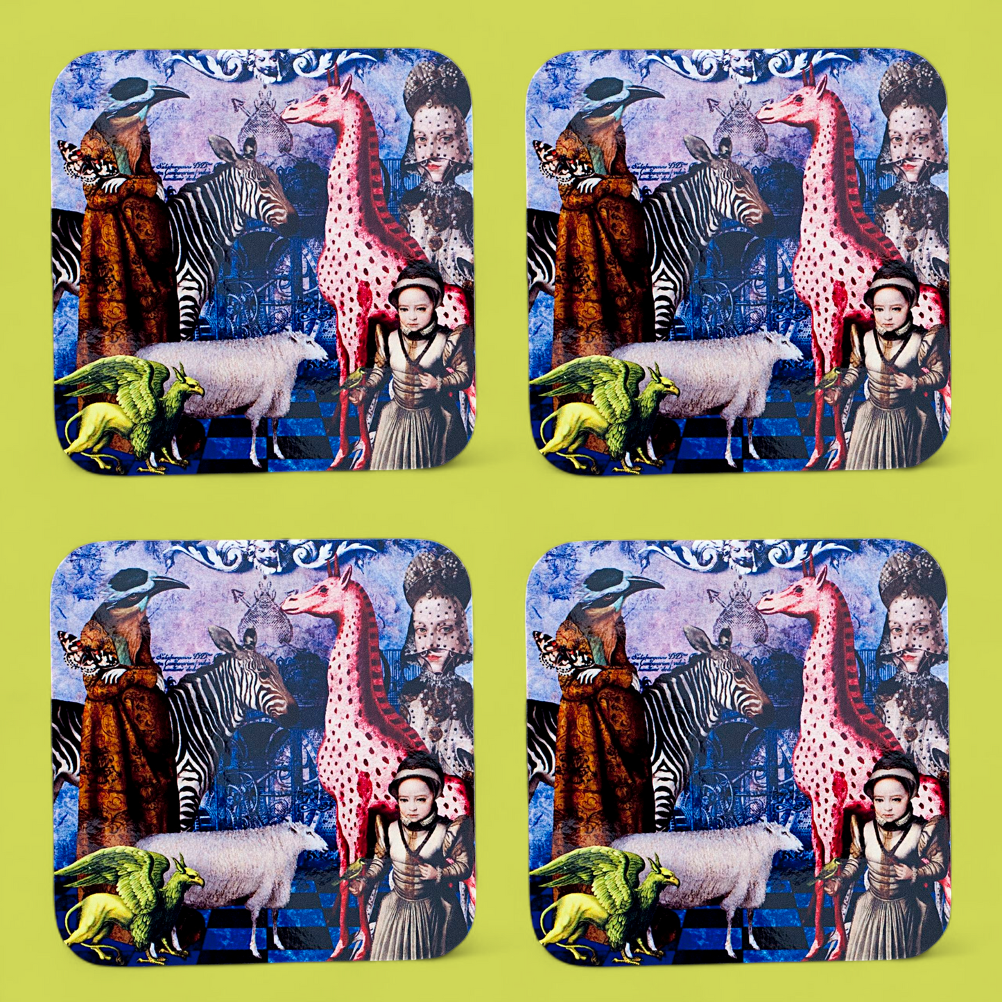 'The Vintage Zoo' Set of 4 Coasters