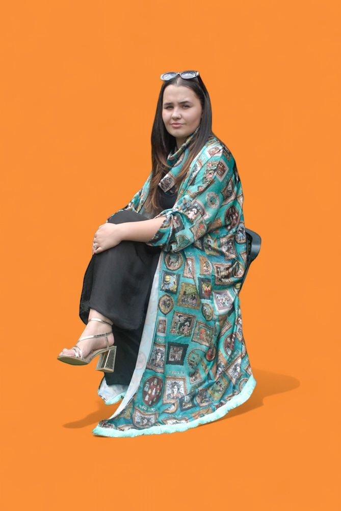 Turquoise 'I Love Frida' Vintage Frames Kimono