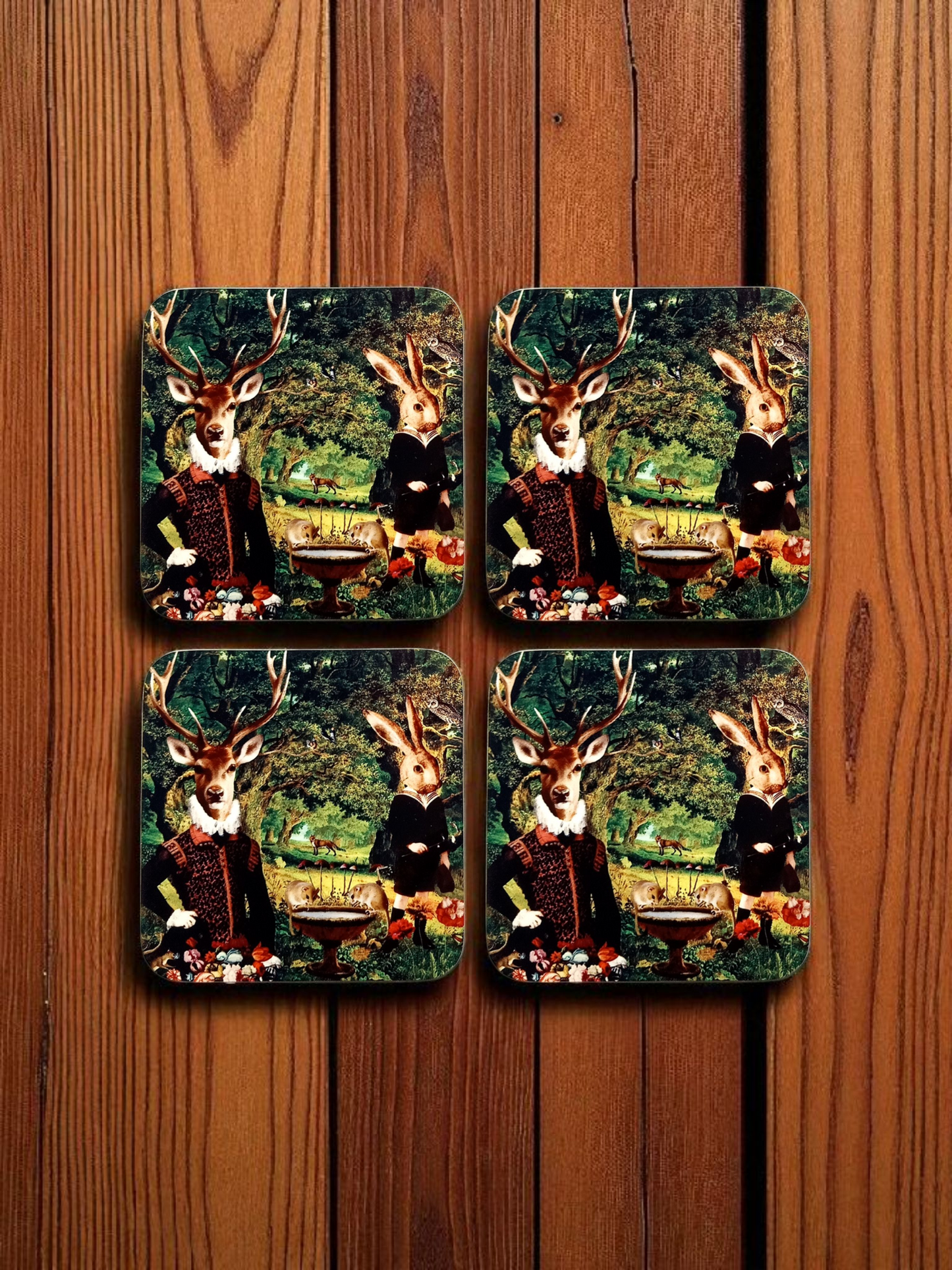 'An Evening In The Woods' Set of 4 Coasters