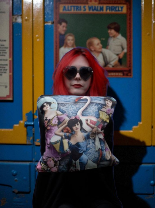 'The Circus Is Coming' Velvet Cushion