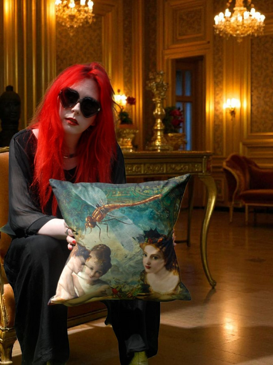 'Angels Whispering' Velvet Cushion