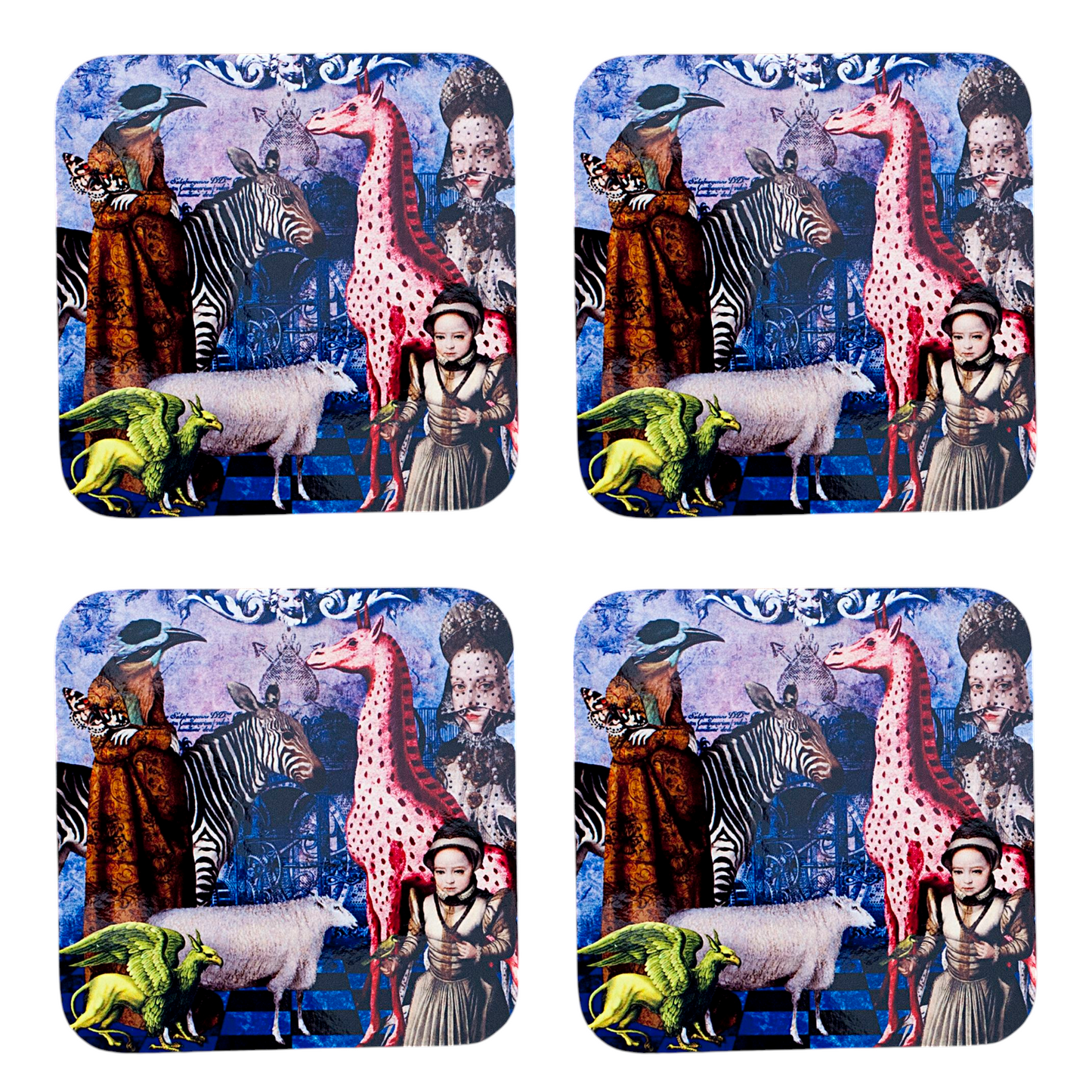 'The Vintage Zoo' Set of 4 Coasters