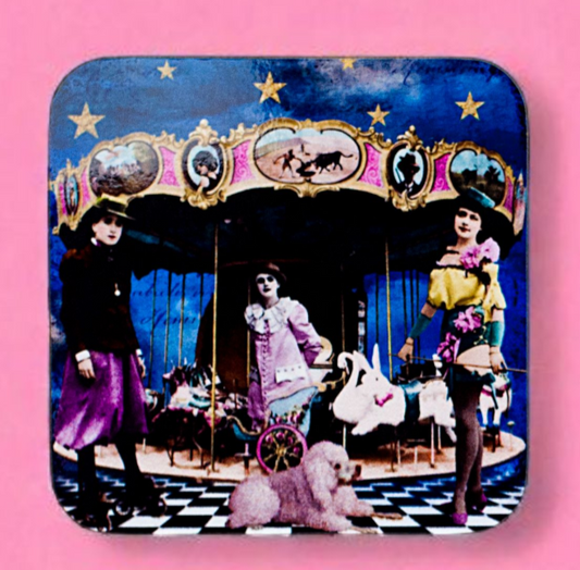 'Vintage Circus Carousel' Set of 4 Coasters