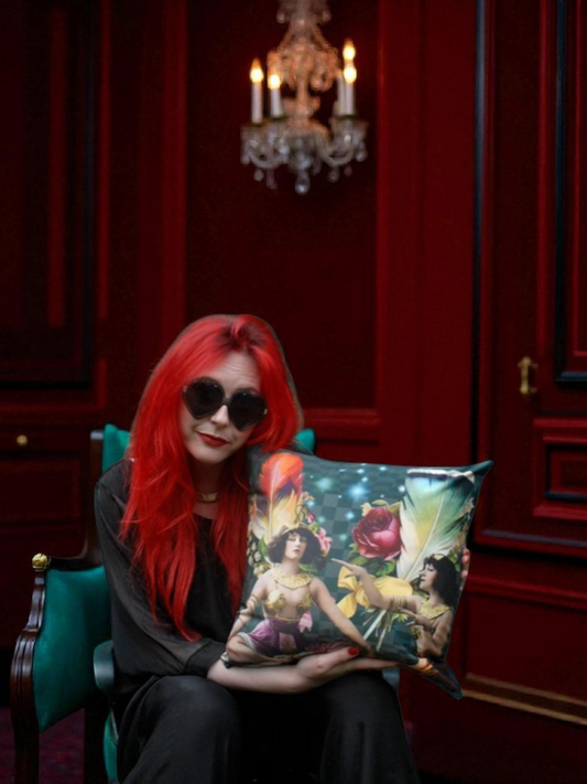 'The Yoga Girls' Velvet Cushion