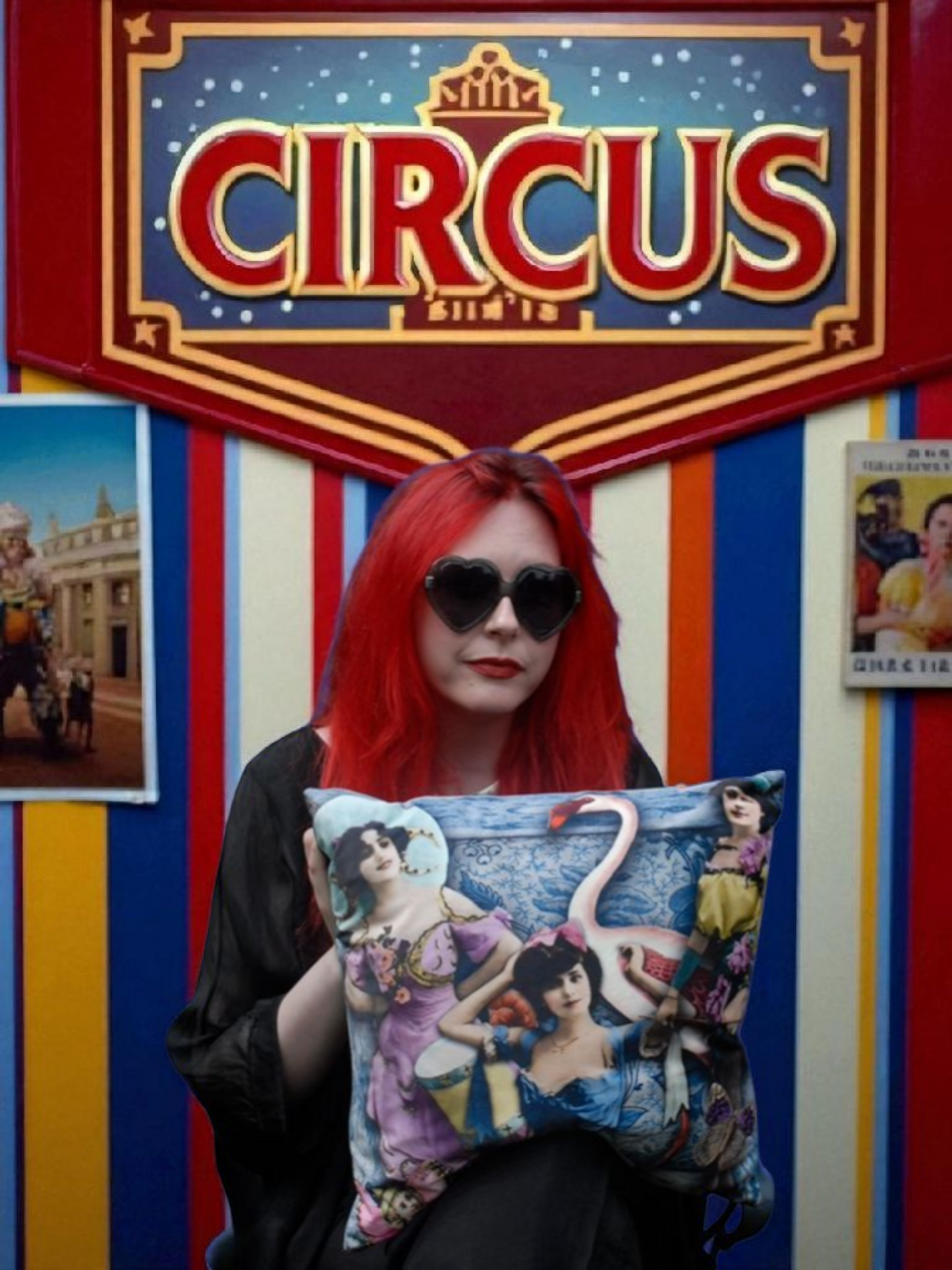 'The Circus Is Coming' Velvet Cushion