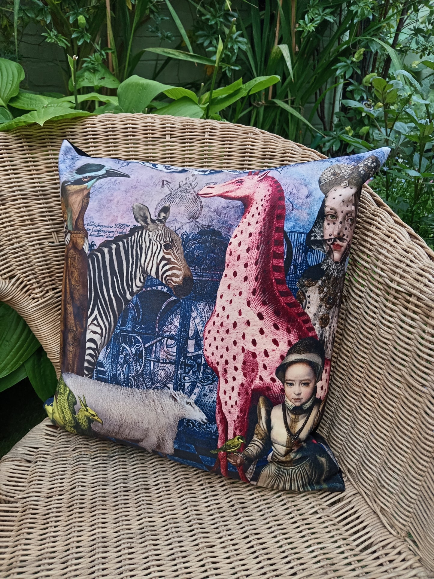 'The Vintage Zoo' Velvet Cushion