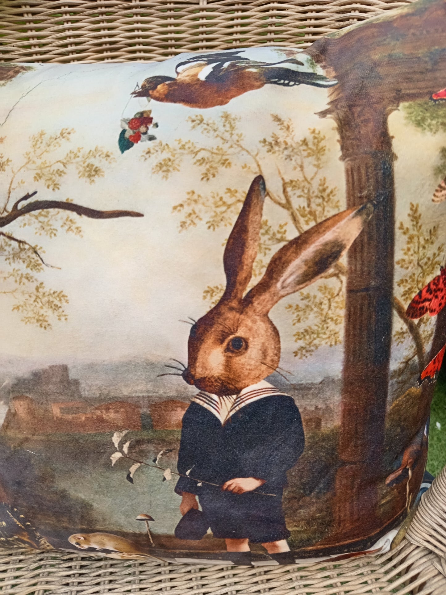 'A Day Out In The Woods' Velvet Cushion